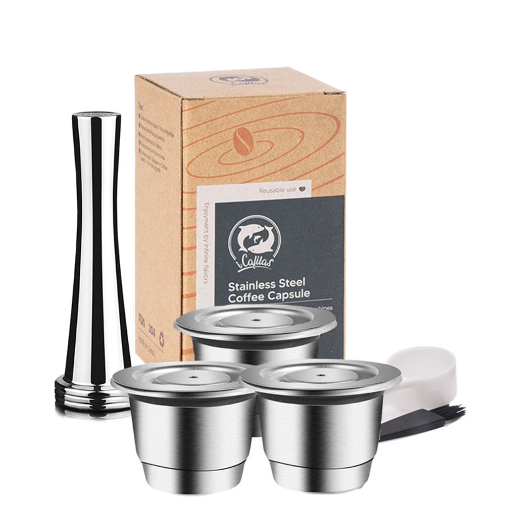 Refillable Stainless Steel Coffee Capsules Cup Coffee Capsule Refilling Filter Coffeeware 7