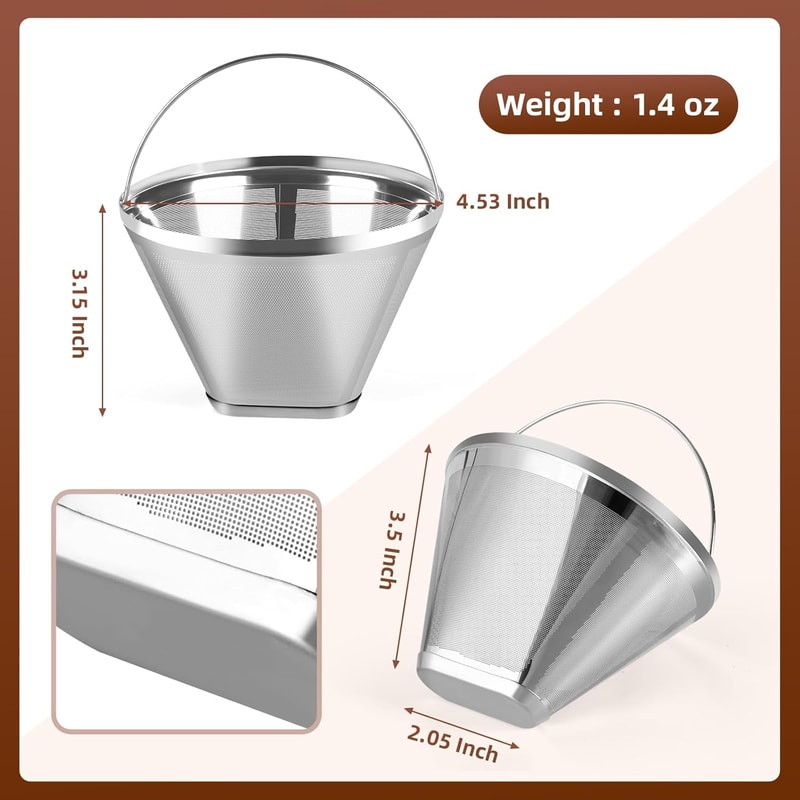 Permanent Steel Replacement Filter for Cuisinart and Ninja DualBrew Coffee Makers