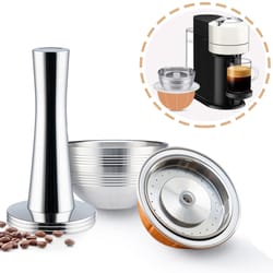 pop rechargeable coffee filter, vertuo next reusable capsule, stainless steel pod