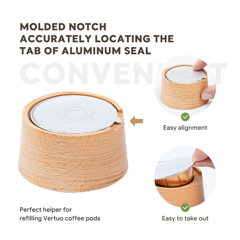 Wooden Capsule Filling Rack, Vertuo Capsule Aluminum Foil Sealing Cover Kit, Coffee Accessories