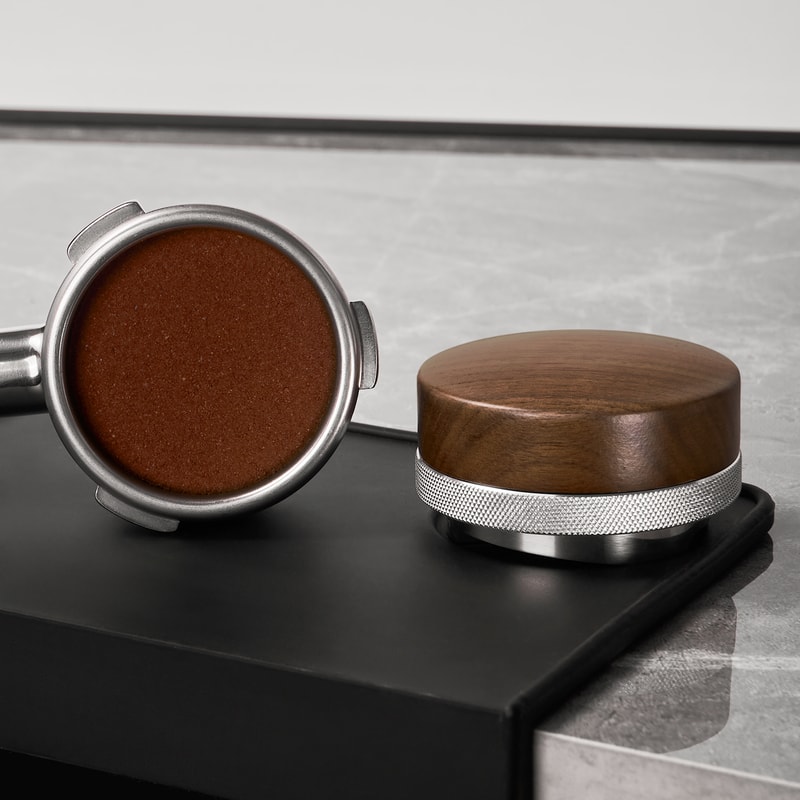 Espresso Coffee Distributor Walnu, Coffee Leveler Tool for Smooth and Even Grounds