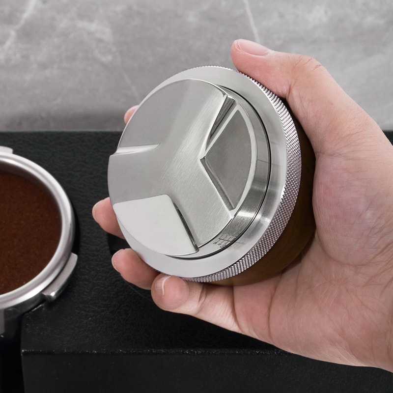 Espresso Coffee Distributor Walnu, Coffee Leveler Tool for Smooth and Even Grounds