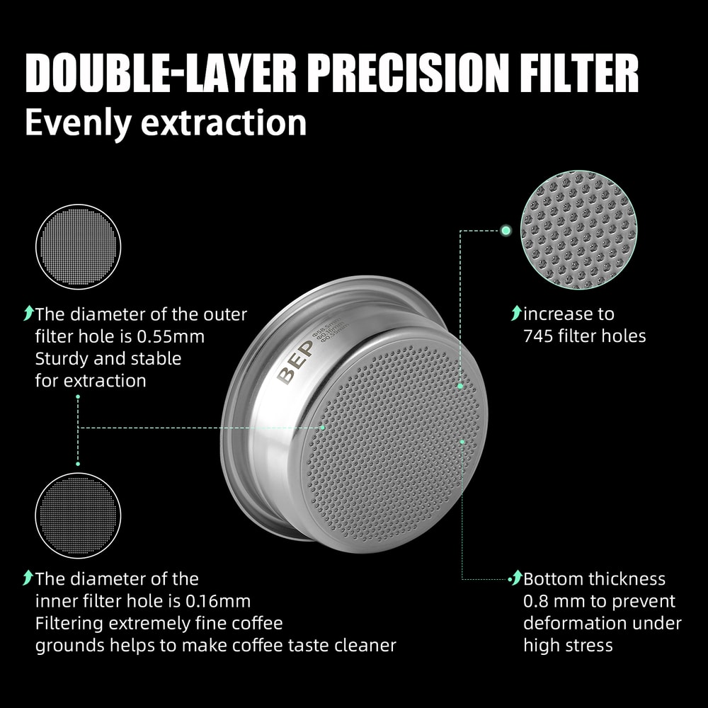 Espresso Cup Double Layer Filters Compatible With Portafilter For Barista Use 1