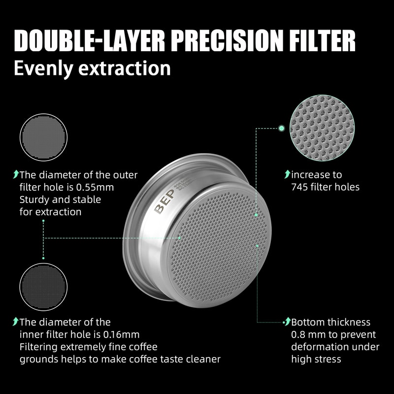 Espresso Cup Double Layer Filters Compatible With Portafilter For Barista Use 1
