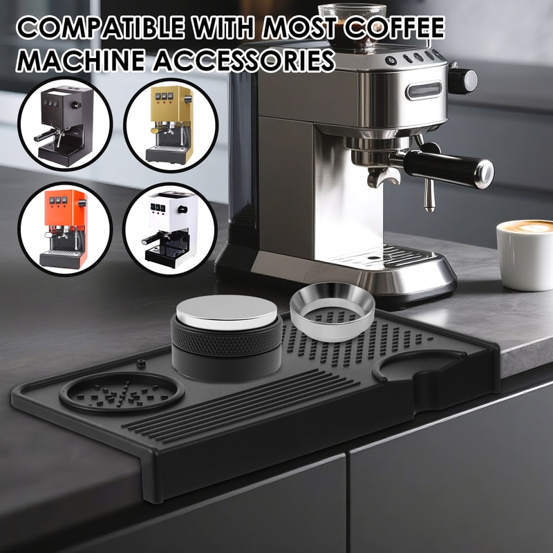 Espresso Tamping Pad Antislip Coffee Tamper Mat With Double Hole Waterproof For Home Coffee Machine 3