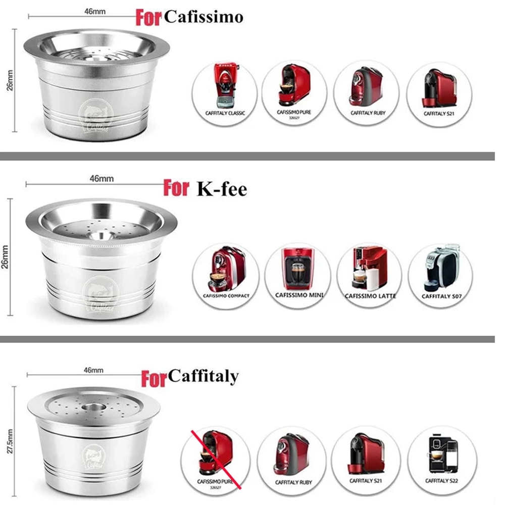 Reusable Steel Coffee Capsules For Cafissimo PUREK FEE Caffitaly And Tchibo Machines Ecofriendly An 1
