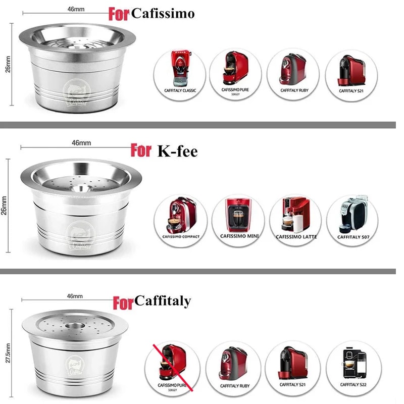 Reusable Steel Coffee Capsules For Cafissimo PUREK FEE Caffitaly And Tchibo Machines Ecofriendly An 1