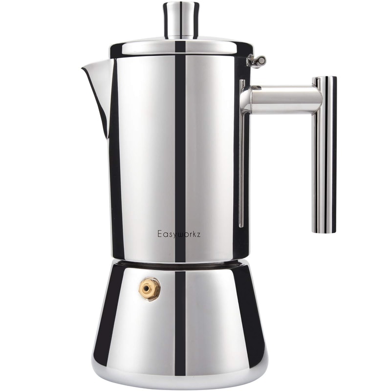 Italian Coffee Machine Maker, Stainless Steel Stovetop Espresso Maker, Induction Moka Pot