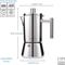Italian Coffee Machine Maker, Stainless Steel Stovetop Espresso Maker, Induction Moka Pot