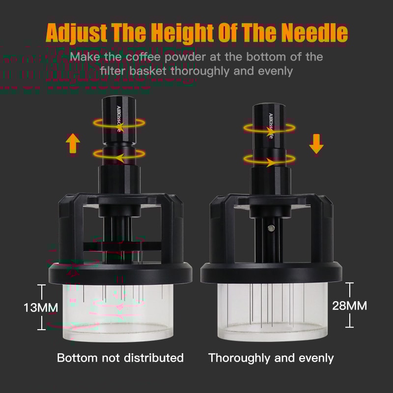 Barista Espresso Stirrer Needle Distributor Adjustable Depth Coffee Maker Tool Accessories 1