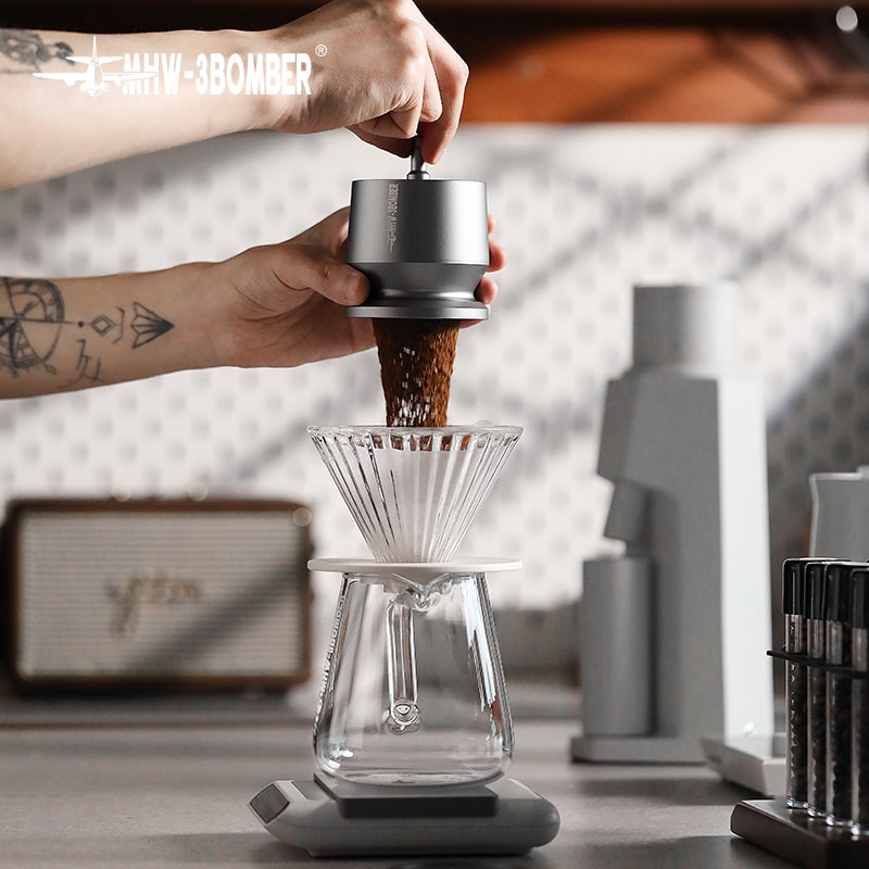 Coffee Dosing Funnel Aluminum Alloy Dosing Cup With Stirrer Portafilter Accessories 1