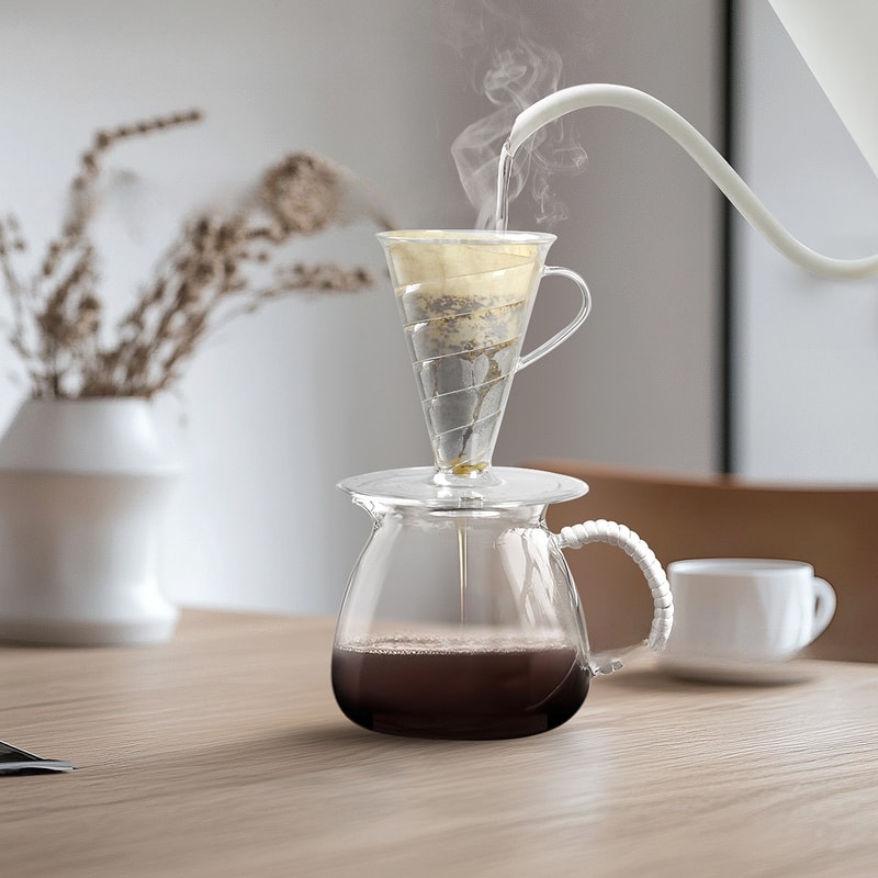 Spiral Hand-poured Coffee Filter Cup, Black Coffee Filter, Reusable Coffee Accessories for Home and Office