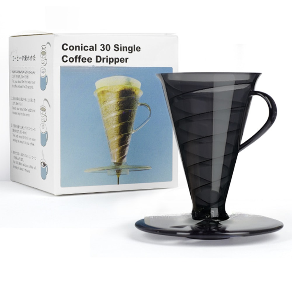 Spiral Hand-poured Coffee Filter Cup, Black Coffee Filter, Reusable Coffee Accessories for Home and Office