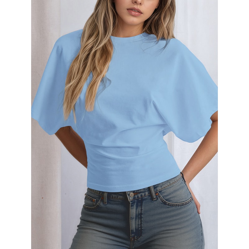 Tops Waist Slimming Sweet Hottie Design Positive Shoulder Top