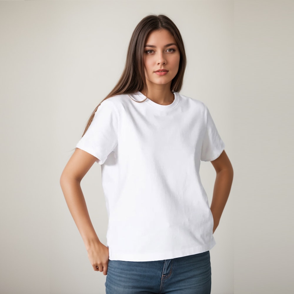 Black & White Grams Heavy T-shirt Casual Comfortable O-neck Tee for Women, Stylish Apparel