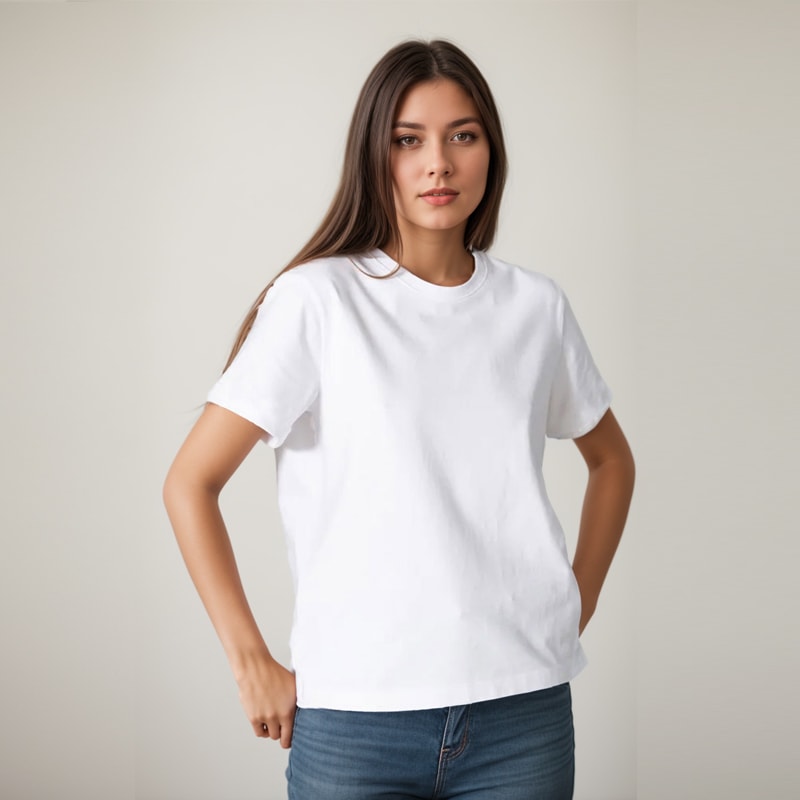 Black & White Grams Heavy T-shirt Casual Comfortable O-neck Tee for Women, Stylish Apparel