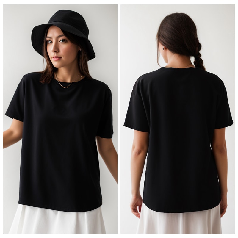 Black & White Grams Heavy T-shirt Casual Comfortable O-neck Tee for Women, Stylish Apparel