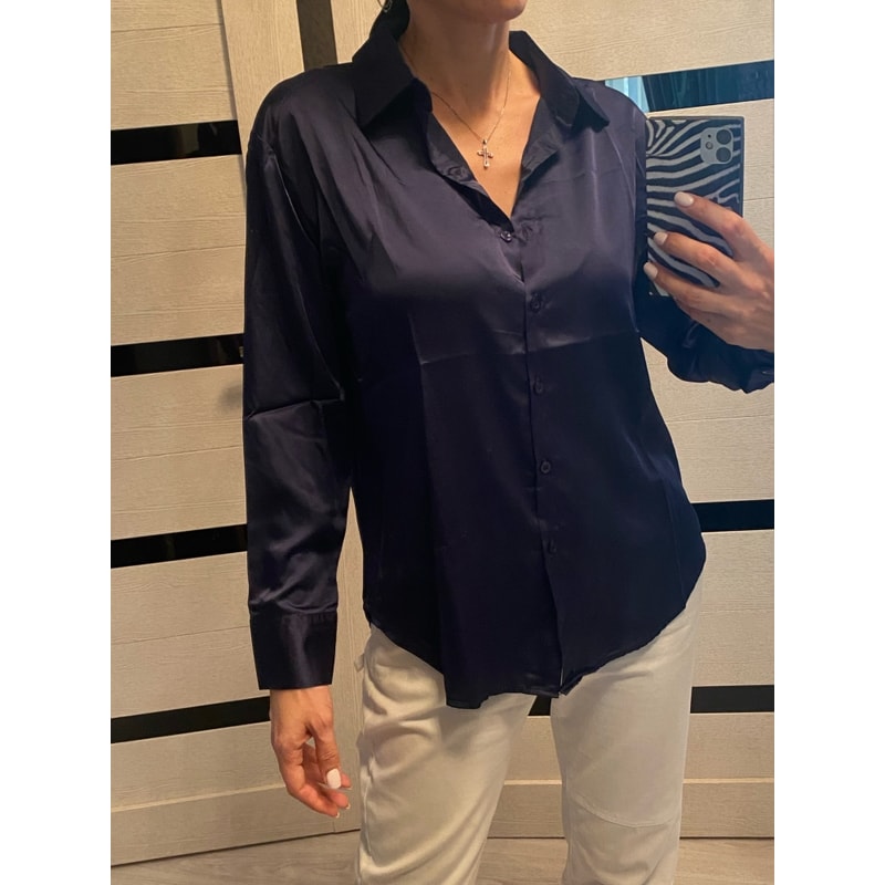 Turn-down Collar Ladies Blouse Autumn, Elegant Satin Loose Women Shirt Spring Vintage Casual Button Silk Tops