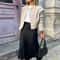 High Waist Satin Skirt For Women Elegant Black Midi Skirt For Office 1