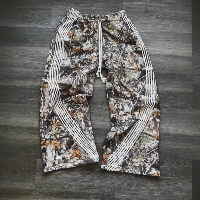 Premium Embroidered Camo Jogging Sweatpants, Functional Tactical Drawstring Pants for Men & Women
