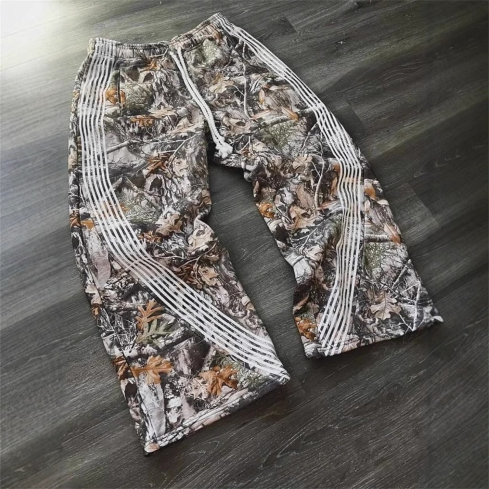 Premium Embroidered Camo Jogging Sweatpants, Functional Tactical Drawstring Pants for Men & Women
