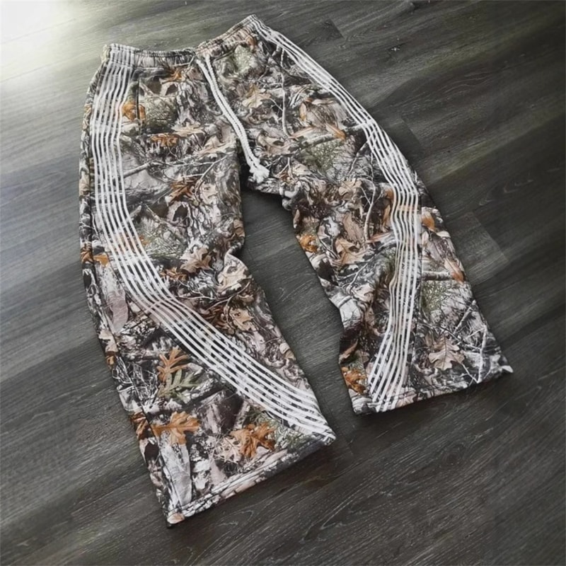 Premium Embroidered Camo Jogging Sweatpants, Functional Tactical Drawstring Pants for Men & Women
