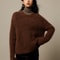 Dropped Sleeved Loose Sweaters Warm Alpaca Pullovers For Women Camel Beige Winter Fall Top 4