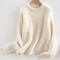 Dropped Sleeved Loose Sweaters Warm Alpaca Pullovers For Women Camel Beige Winter Fall Top 9