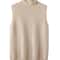 Wool Knitwear Sleeveless Pullovers Turtleneck Sweater, Fashion Waistcoat Vest Tops for Spring Autumn Winter
