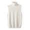 Wool Knitwear Sleeveless Pullovers Turtleneck Sweater, Fashion Waistcoat Vest Tops for Spring Autumn Winter
