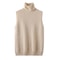 Wool Knitwear Sleeveless Pullovers Turtleneck Sweater, Fashion Waistcoat Vest Tops for Spring Autumn Winter