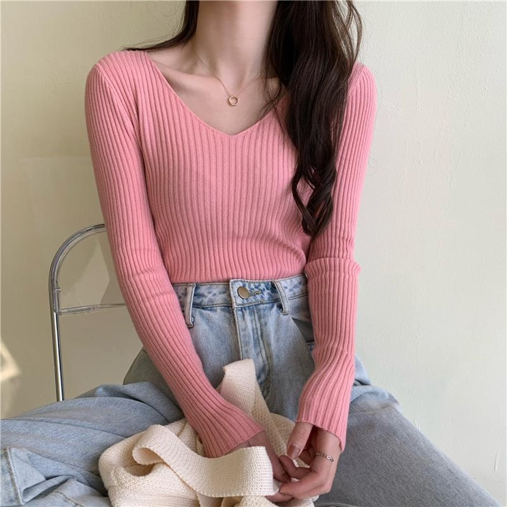 Fashion Clothes, Autumn Winter Women Sweaters, Solid Jersey Tops