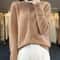 Casual Wool Sweater Women O-Neck Cardigan Buttoned Knitwear Soft Winter Tops