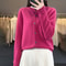 Casual Wool Sweater Women O-Neck Cardigan Buttoned Knitwear Soft Winter Tops