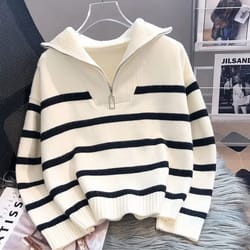 premium women spring and autumn underwear, new zipper stripe underlay, short style sweater for female