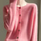 Korean Style Wool Cardigan, Soft O-Neck Cashmere Sweater, OL Buttoned Knitwear, Casual Top Clothing