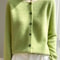 Korean Style Wool Cardigan, Soft O-Neck Cashmere Sweater, OL Buttoned Knitwear, Casual Top Clothing