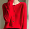 Korean Style Wool Cardigan, Soft O-Neck Cashmere Sweater, OL Buttoned Knitwear, Casual Top Clothing