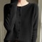 Korean Style Wool Cardigan, Soft O-Neck Cashmere Sweater, OL Buttoned Knitwear, Casual Top Clothing
