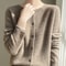 Korean Style Wool Cardigan, Soft O-Neck Cashmere Sweater, OL Buttoned Knitwear, Casual Top Clothing
