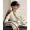 Trendy Color Blocking Sweater Women Autumn Winter Slim Fit Female Long Sleeved Tops 2