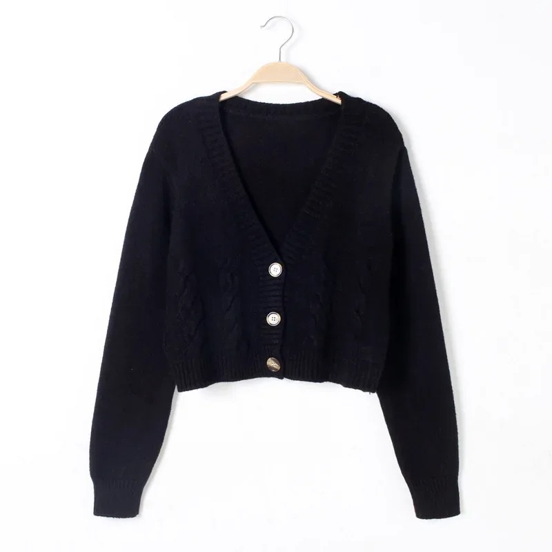 Long Sleeve Twist Knitted Sweater Cardigan Women Coats Autumn Winter Warm Korean Fashion Jacket