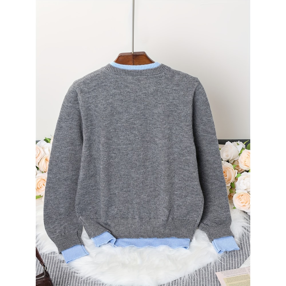Gray Soft Knitted Sweater Top, Autumn and Winter New Fashion Woman Sweater, Casual and Versatile Button-up Cardigan Jack