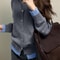 Gray Soft Knitted Sweater Top, Autumn and Winter New Fashion Woman Sweater, Casual and Versatile Button-up Cardigan Jack