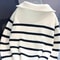 Thickened Zipper Striped Undershirt Short Pullover, Autumn and Winter New Fashion Woman Sweater Top Women's Clothing