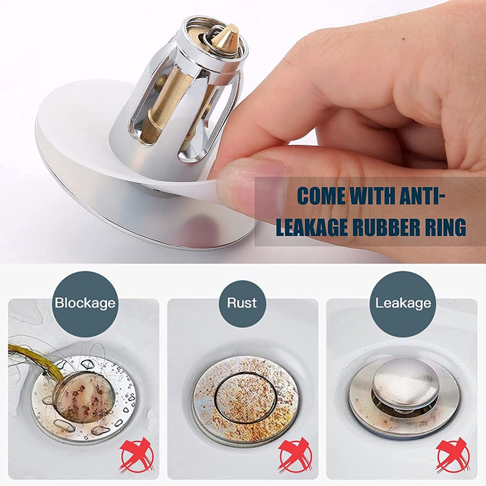 Bathroom Sink Strainer Bathtub Stopper Hair Catcher Bounce Core Drain Filter Bath Plug Tool