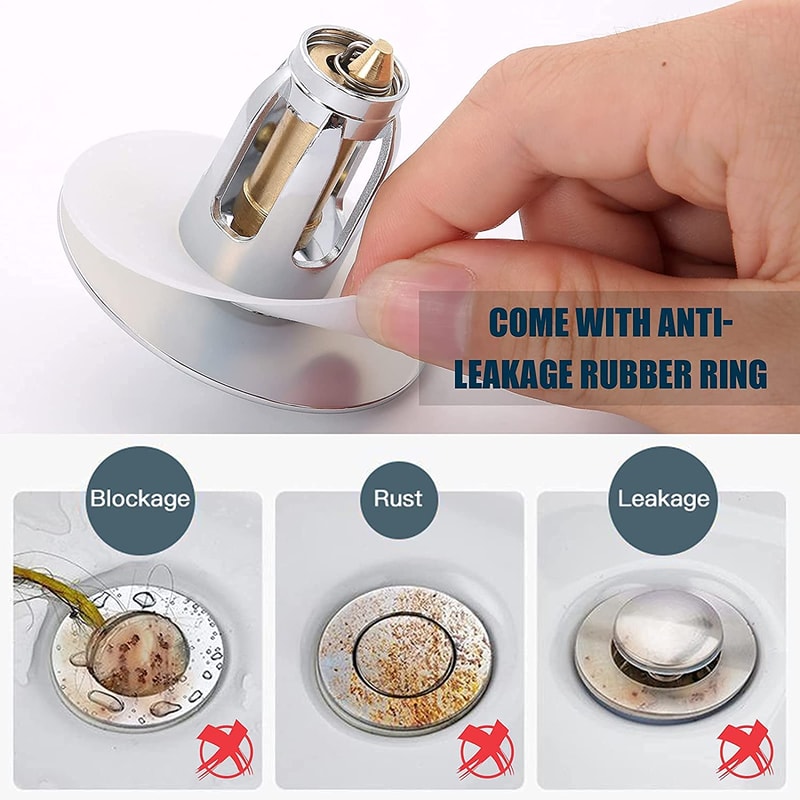 Bathroom Sink Strainer Bathtub Stopper Hair Catcher Bounce Core Drain Filter Bath Plug Tool
