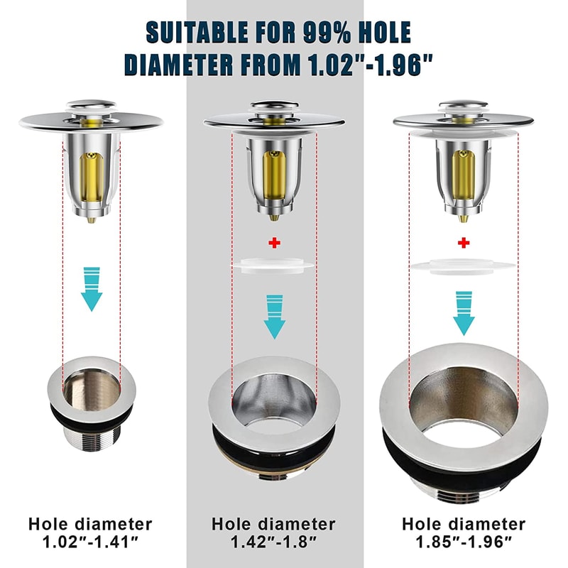 Bathroom Sink Strainer Bathtub Stopper Hair Catcher Bounce Core Drain Filter Bath Plug Tool