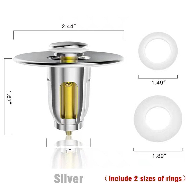 Bathroom Sink Strainer Bathtub Stopper Hair Catcher Bounce Core Drain Filter Bath Plug Tool