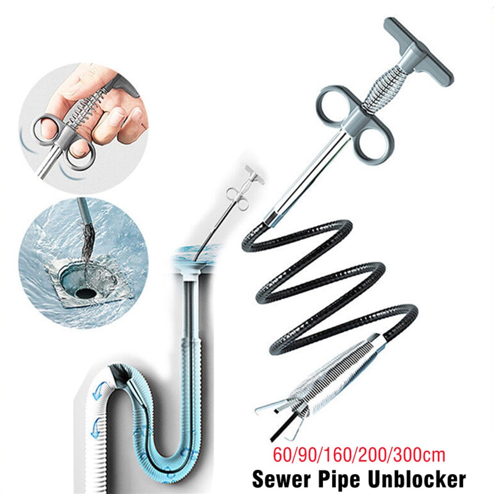 Spring Pipe Dredging Tool for Kitchen, Bathroom, and Sewer Cleaning, Pipe Unblocker Snake